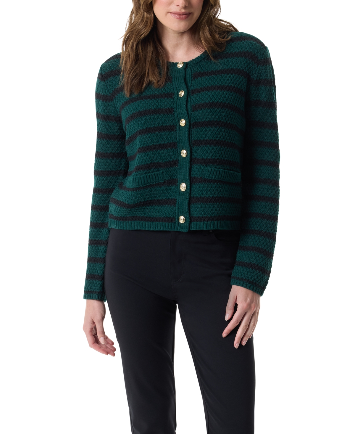 Gloria Vanderbilt Women's Lorin Crew Neck Cardigan Sweater In Green