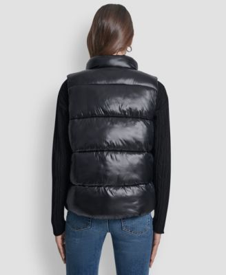 Women's Quilted Mock Neck Puffer Vest Jacket