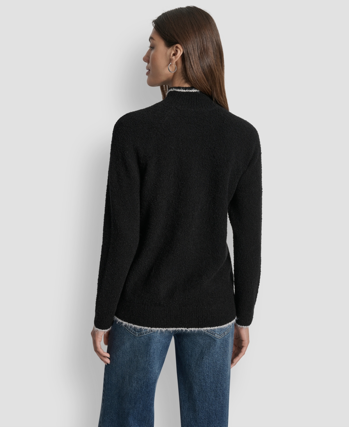 Dkny Jeans Women's Tinsel Logo Detail Sweater In Black