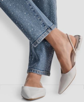 Women's High Rise Straight Fit Embellished Jeans