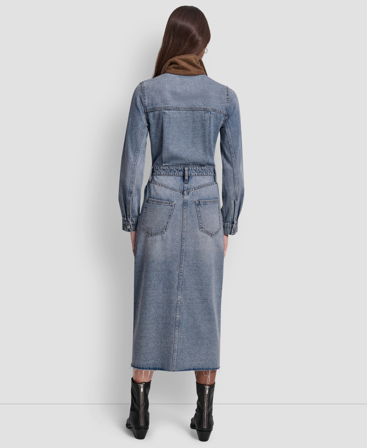 Dkny Jeans Women's Button Front Midi Dress In Blue