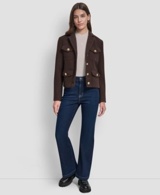 DKNY Jeans - Women's Button Front Cropped Jacket