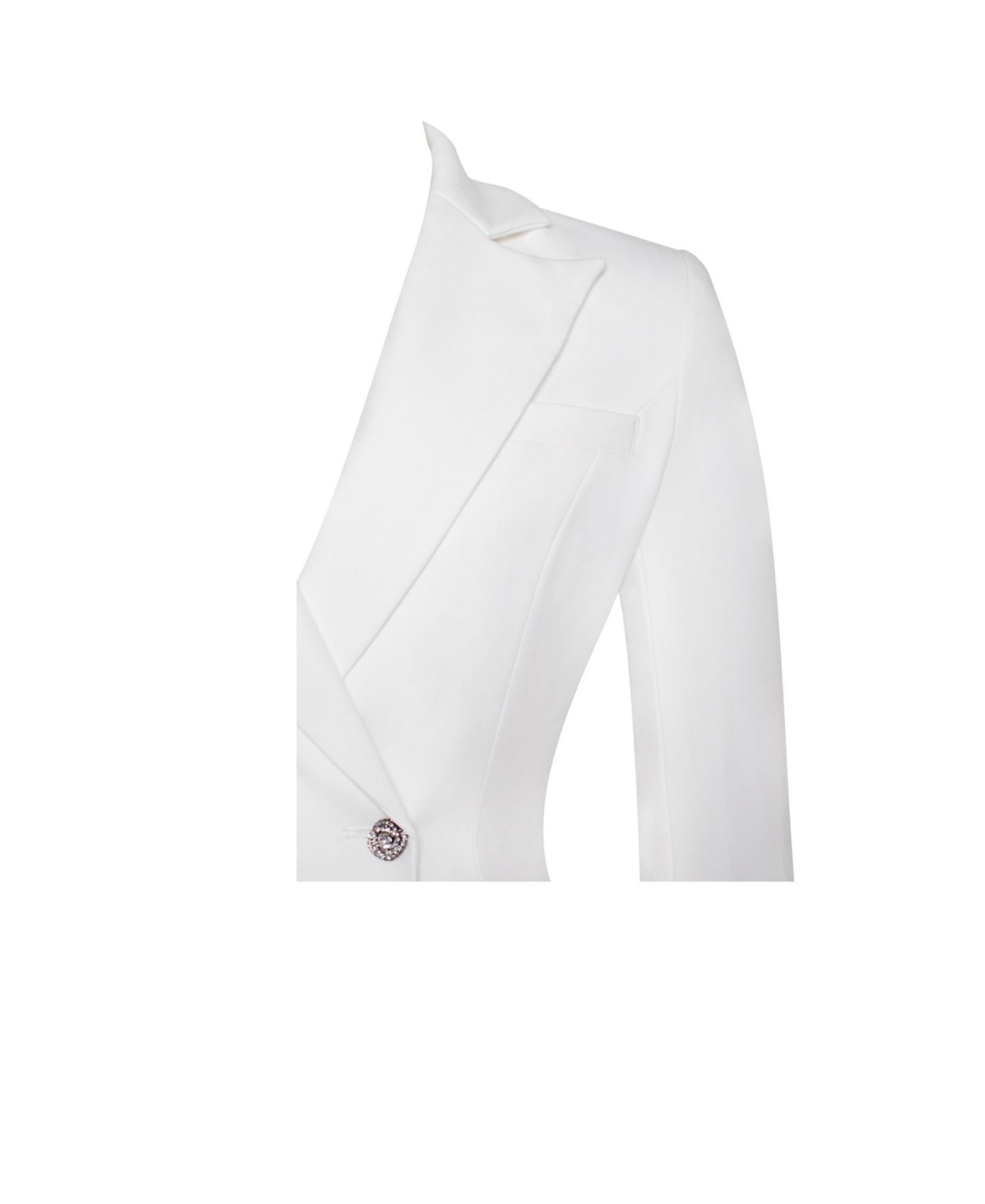 Женское платье Miss Circle Women Quilla White Feather Crystal Sleeve Backless Blazer, цвет: Белый — фото 2