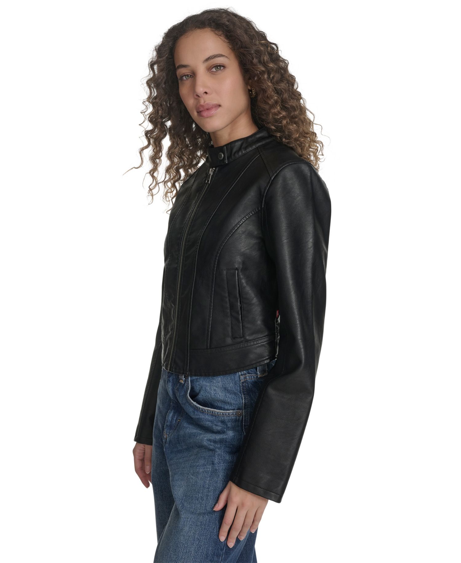 Women's Faux Leather Racer Jacket