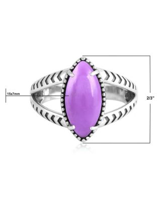 Sterling Silver Phosphosiderite Marquise Split Shank Ring, Sizes 5 to 11