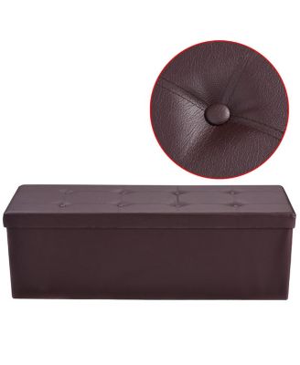 45''x15''x15'' Large Folding Storage Faux Leather Ottoman Pouffe Box Stool