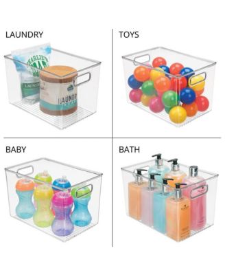 Plastic Storage Bin with Handles - Clear - Made in USA