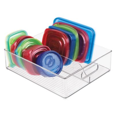 Divided Storage Bin for Fridge or Pantry, Clear, Made in USA
