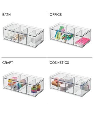 Stackable 4-Section Tea Storage Drawer for Countertop - Clear