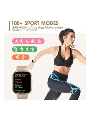  Smartwatch, Alexa Voice Assistant, Wireless Calling/Dialing, Call Reminder And Rejection, Multi-Sport Mode, SMS Reminder, 1.83-Inch HD Screen, IP68 Waterproof, Custom Wallpaper, Suitable For Andriod/IOS Phones