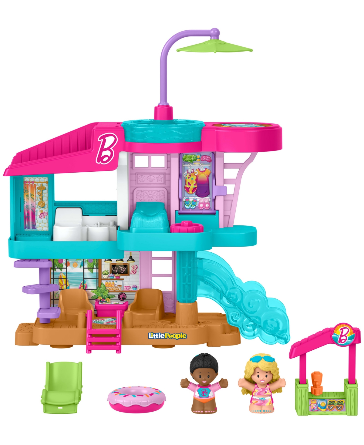 Little People Barbie Beach House Playset In Multi