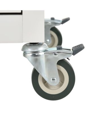 54.3" Wide Solid Wood, MDF 4-Door Cabinet, 2 Drawers, Spice Rack, Towel Bar, Locking Wheels Kitchen Island Cart