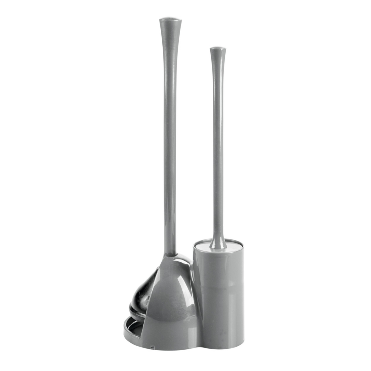 iDesign Compact Toilet Brush and Plunger Set - Gray