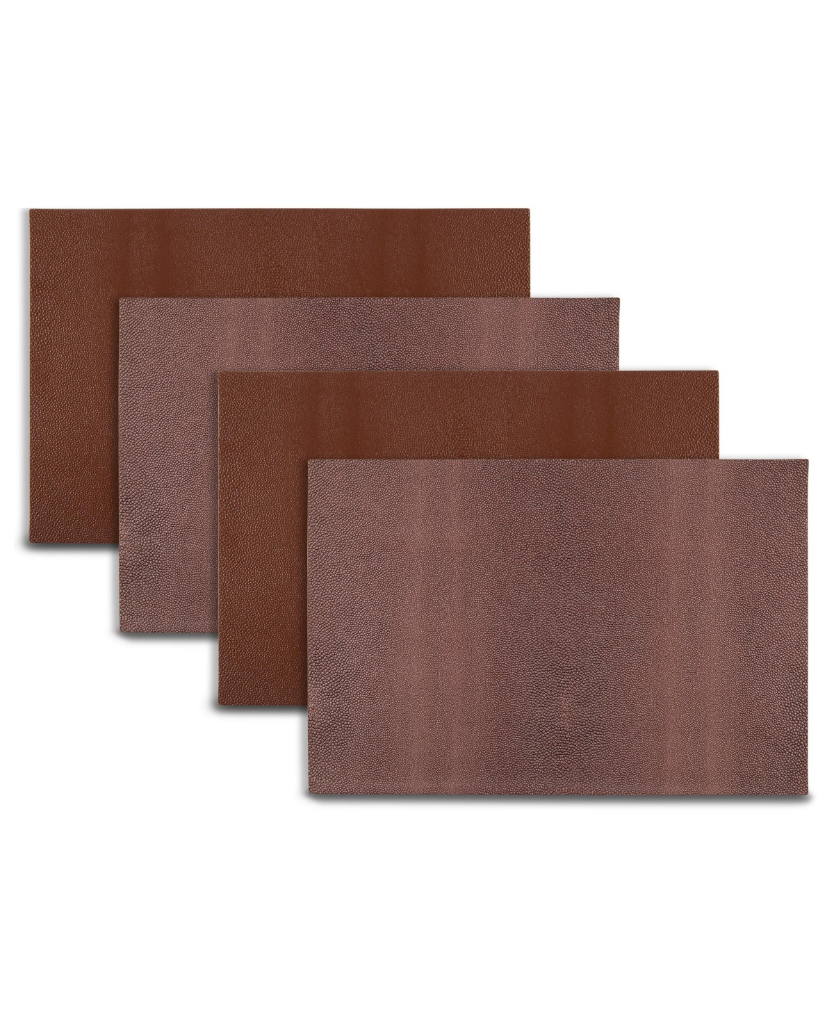 Dainty Home Lucerne Reversible Premium Faux Patent Leather 12" x 18" Rectangular Placemats Set of 4