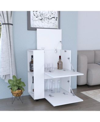 27.5 D x  40.5 W x  35.3 H Arlet Kitchen Island White/Macadamia MDF