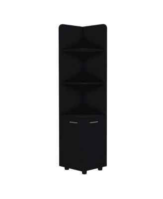 Malibu Corner Linen Cabinet Black MDF