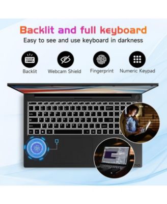 17.3" IPS FHD-Laptop, Intel 6 Cores i3-1215U 16GB RAM 256GB SSD (Beat Ryzen 5 7520U, Up to 4.4GHz) Computer with 65W GaN Type C Backlit Keyboard Fingerprint, for Home Student and Business Black