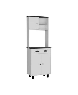 66.6"H x 23.6"W Laminated Particle Board 2 Cabinets, Drawer, Open Shelves Kitchen Pantry Cabinet