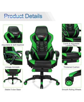 Office Computer Desk Chair Gaming Chair Adjustable Swivel w/Footrest