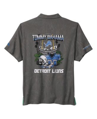 Men's Gray Detroit Lions Endzone Paradise COOLMAX Button-Up Shirt