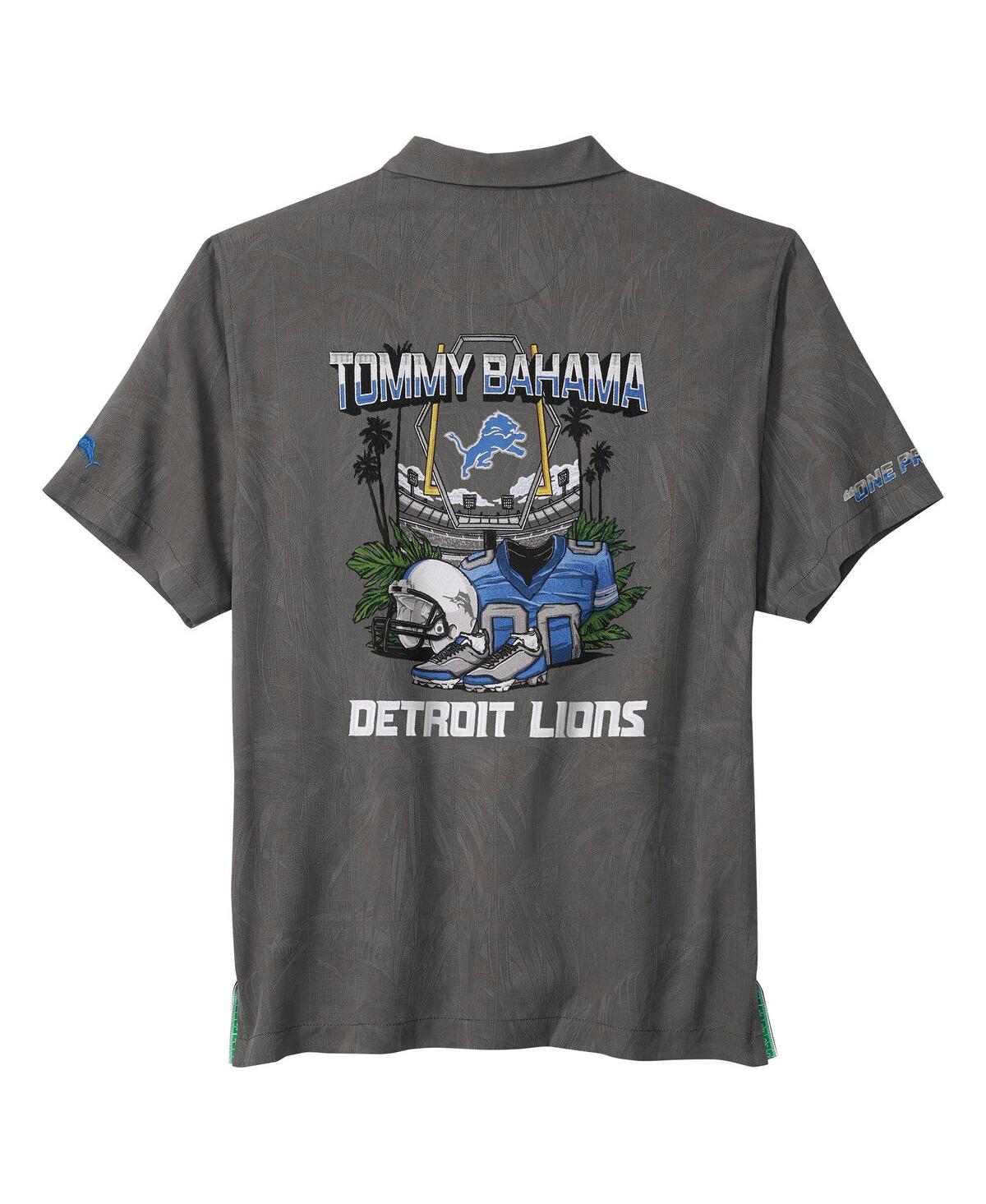 Tommy Bahama Men's Gray Detroit Lions Endzone Paradise Coolmax Button-up Shirt In Gray