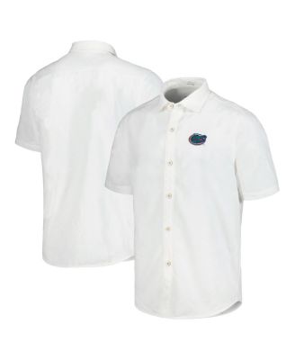 Tommy Bahama - Men's White Florida Gators Coconut Point Palm Vista IslandZone Camp Button-Up Shirt