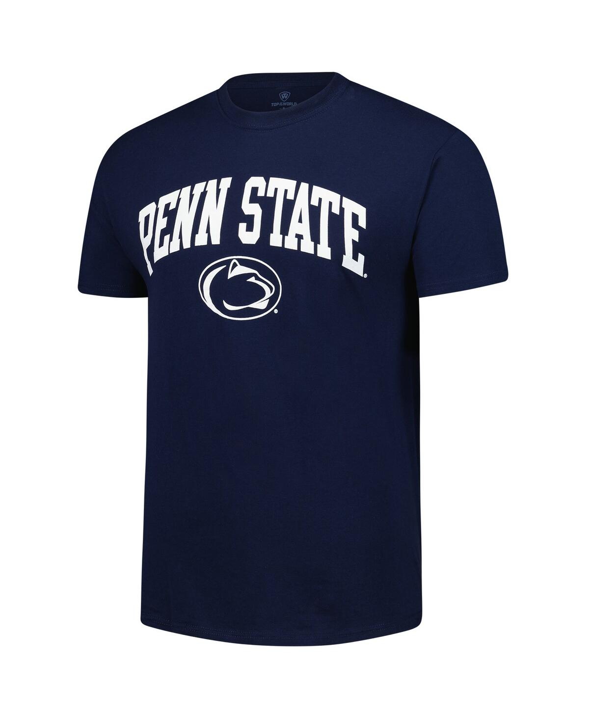 Fanatics Unlabeled Men's Navy Penn State Nittany Lions Distressed Arch Mascot T-shirt In Blue