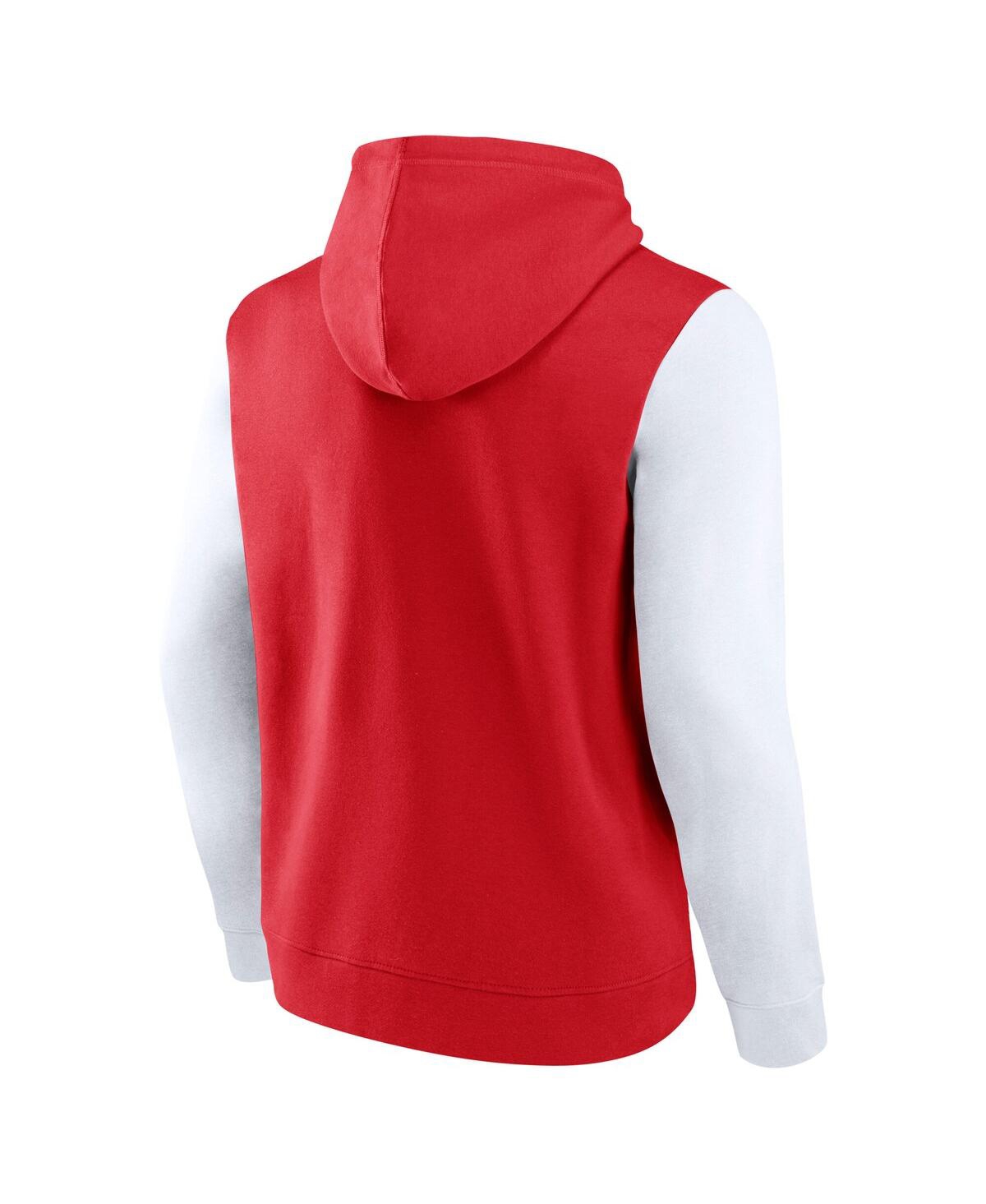 Fanatics Men's Red/white Wisconsin Badgers Outline Pullover Hoodie In Multi