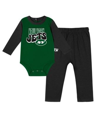 Outerstuff - Baby Boys and Girls New York Jets Double Up Long Sleeve Bodysuit and Pants Set