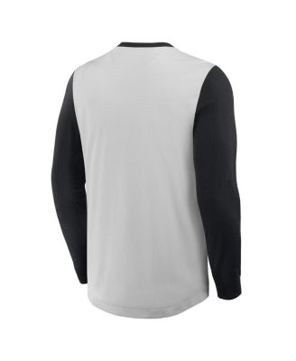 Men's Gray/Black Baltimore Orioles Clubhouse Long Sleeve Henley Shirt