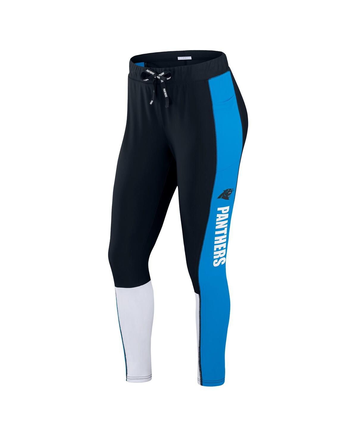 Wear By Erin Andrews Women's Black/blue Carolina Panthers Color-block Leggings In Blue