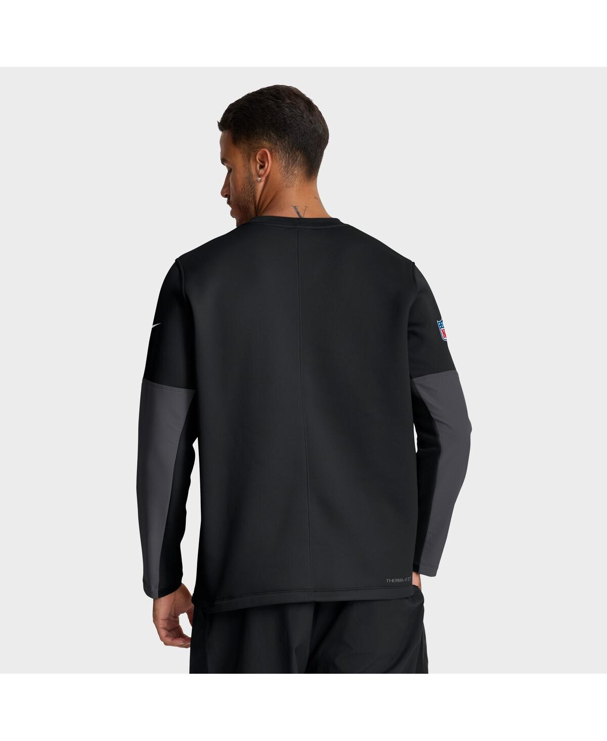 Nike Black Detroit Lions Sideline Scripted To Win Performance Long Sleeve T-shirt In Black