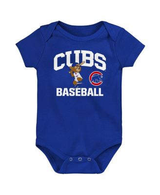 Baby Boys and Girls 3-Pack Royal Chicago Cubs Batter Up Bodysuit Set
