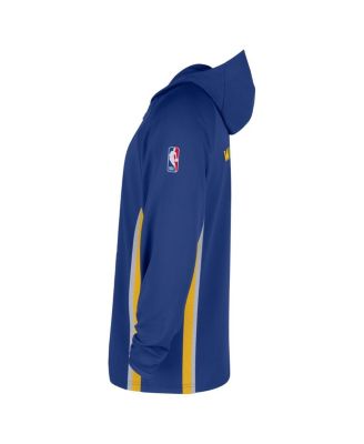 Men's Blue Golden State Warriors Authentic On Court Zone Quarter-Zip Dri-FIT Hoodie Jacket