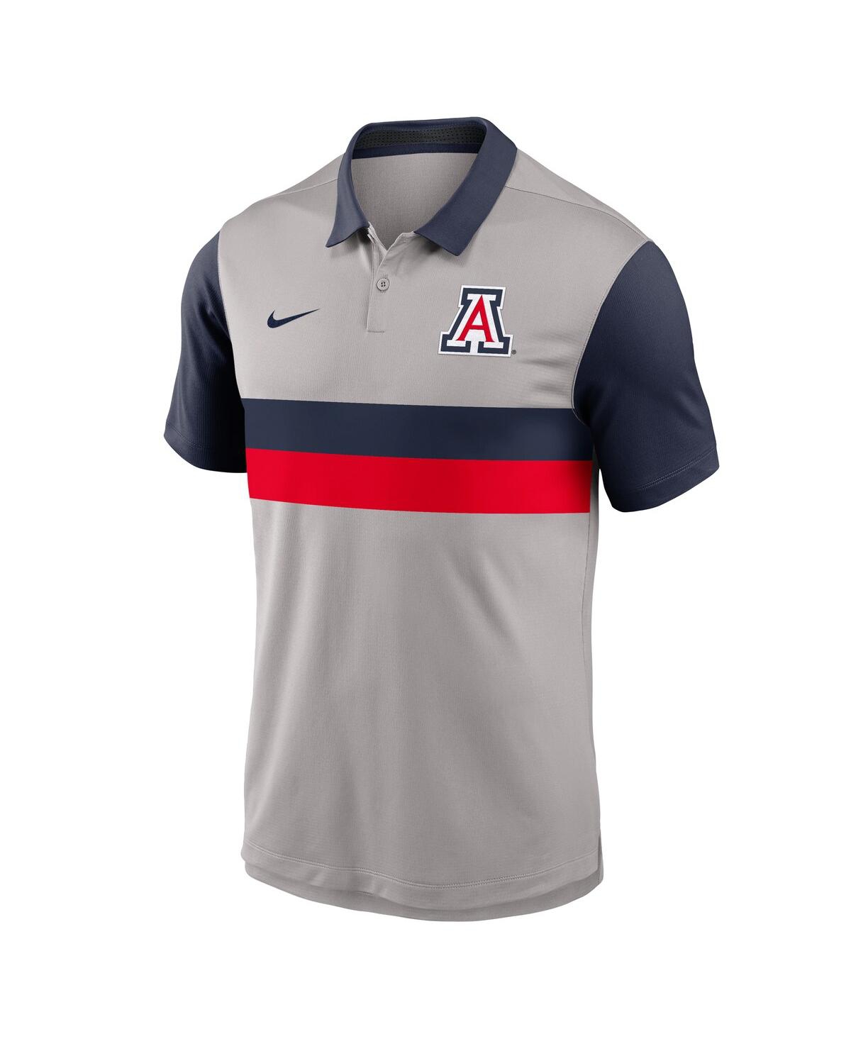 Nike Men's Gray/navy Arizona Wildcats Vapor Performance Polo Shirt In Gray