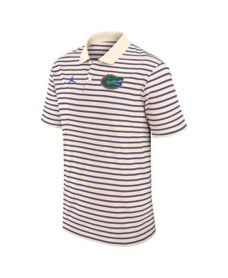 Jordan Men's Tan/Royal Florida Gators Striped Primary Logo Performance Polo Shirt