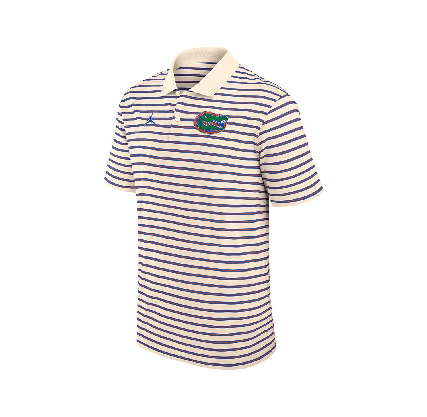 Jordan Men's Tan/Royal Florida Gators Striped Primary Logo Performance Polo Shirt