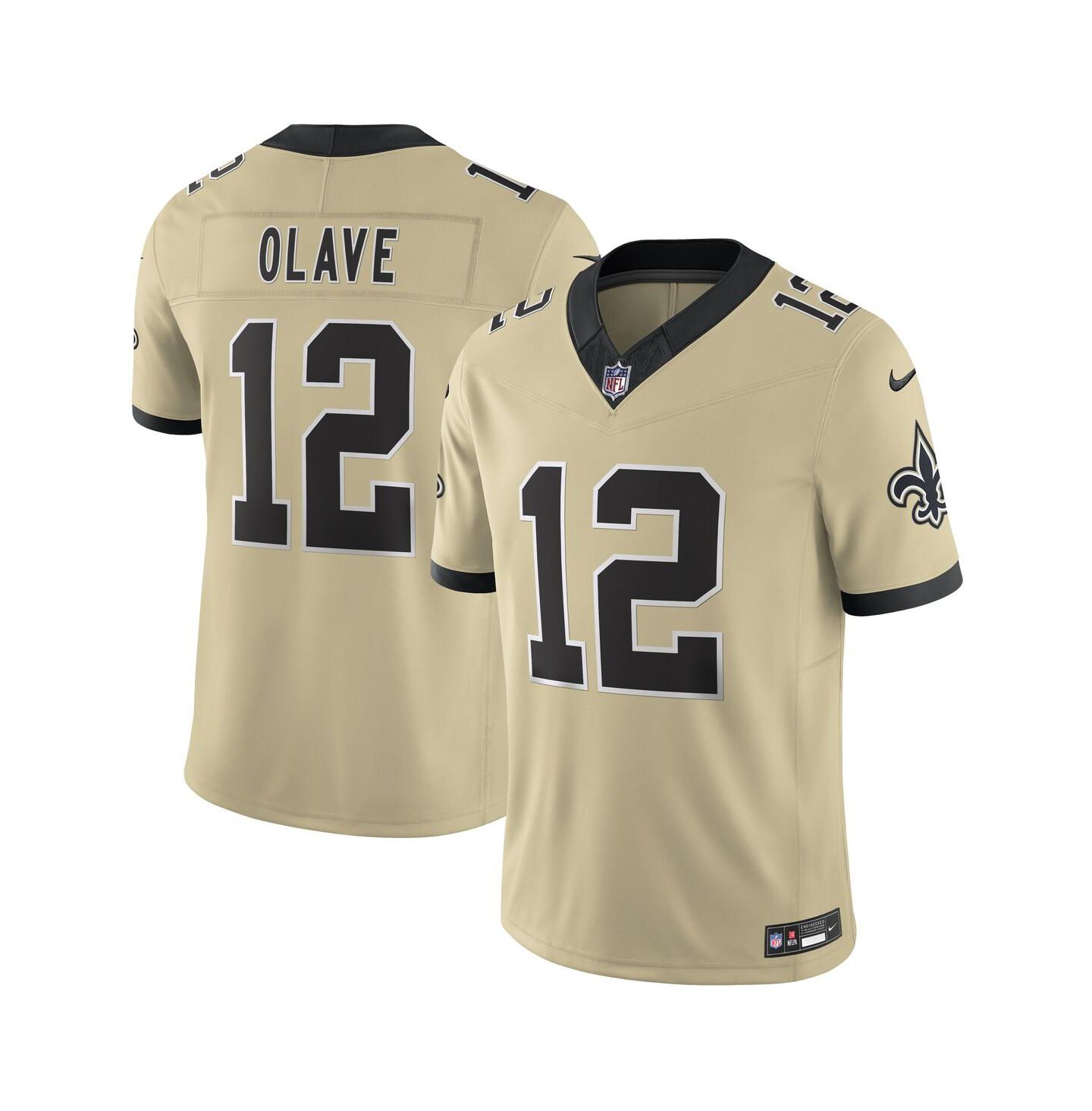 Мужской топ Nike Chris Olave Gold New Orleans Saints Gameday Golds Alternate Vapor F.U.S.E. Limited Jersey — фото 1