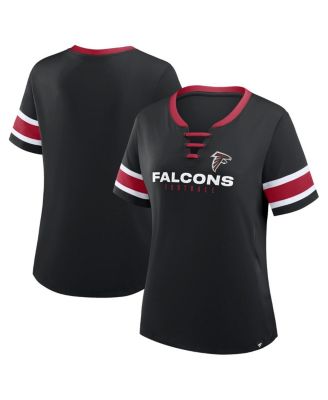 Fanatics - Women's Black Atlanta Falcons Redzone Draw Play Athena Lace-Up T-Shirt