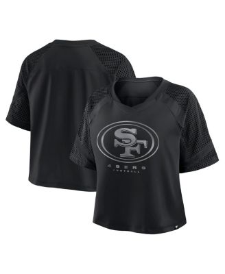 Fanatics - Women's San Francisco 49ers Oversized Raglan V-Neck Blackout Fashion Jersey