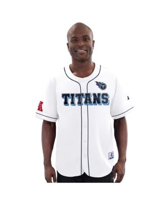 Starter - Men's White Tennessee Titans Relay Full-Button Baseball Jersey