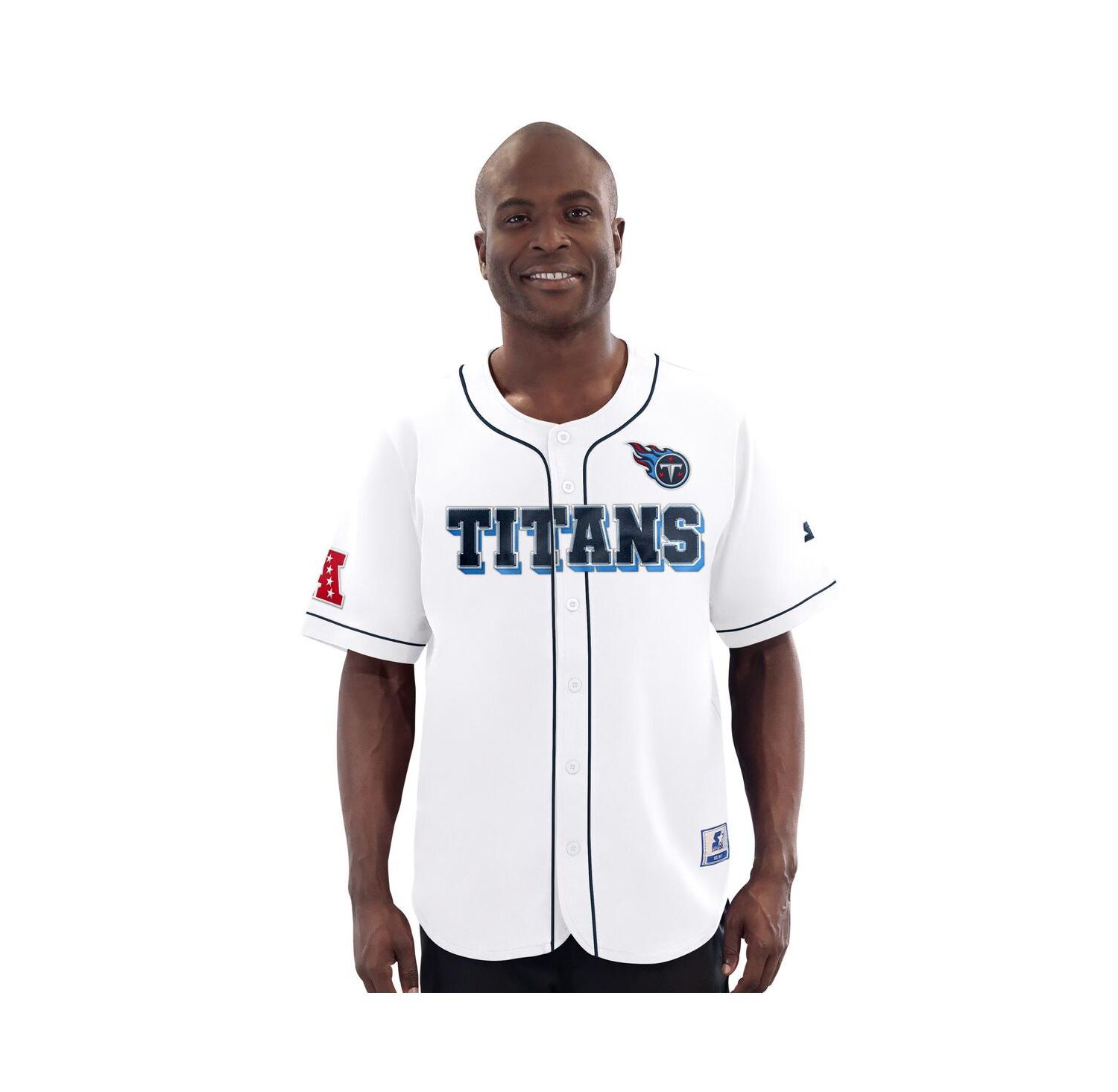 Men's White Tennessee Titans Relay Full-Button Baseball Jersey