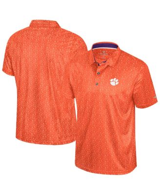 Colosseum - Men's Orange Clemson Tigers Football Print Polo Shirt