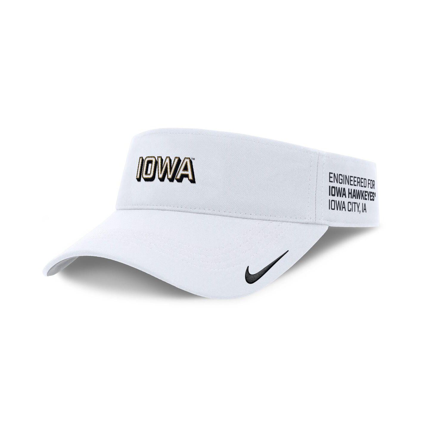 Мужские козырьки Nike White Iowa Hawkeyes 2025 On-Field Gameday Performance Ace Adjustable Hat — фото 1
