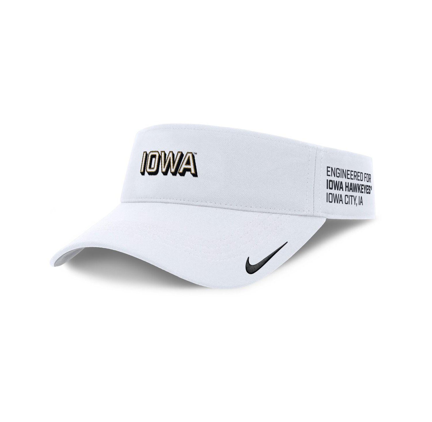 Men's White Iowa Hawkeyes 2025 On-Field Gameday Performance Ace Adjustable Visor Hat