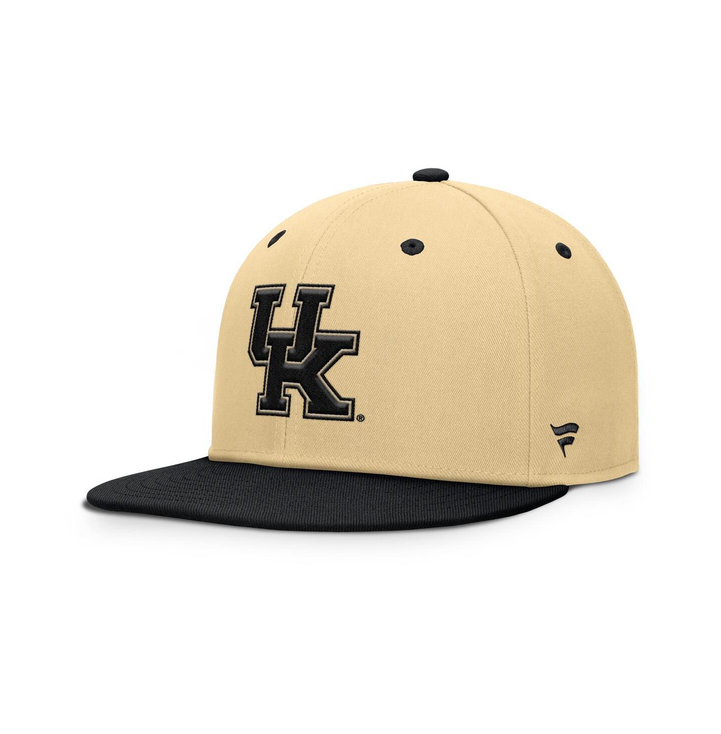 Мужская кепка Fanatics Khaki/Black Kentucky Wildcats Balance Fitted Hat — фото 1