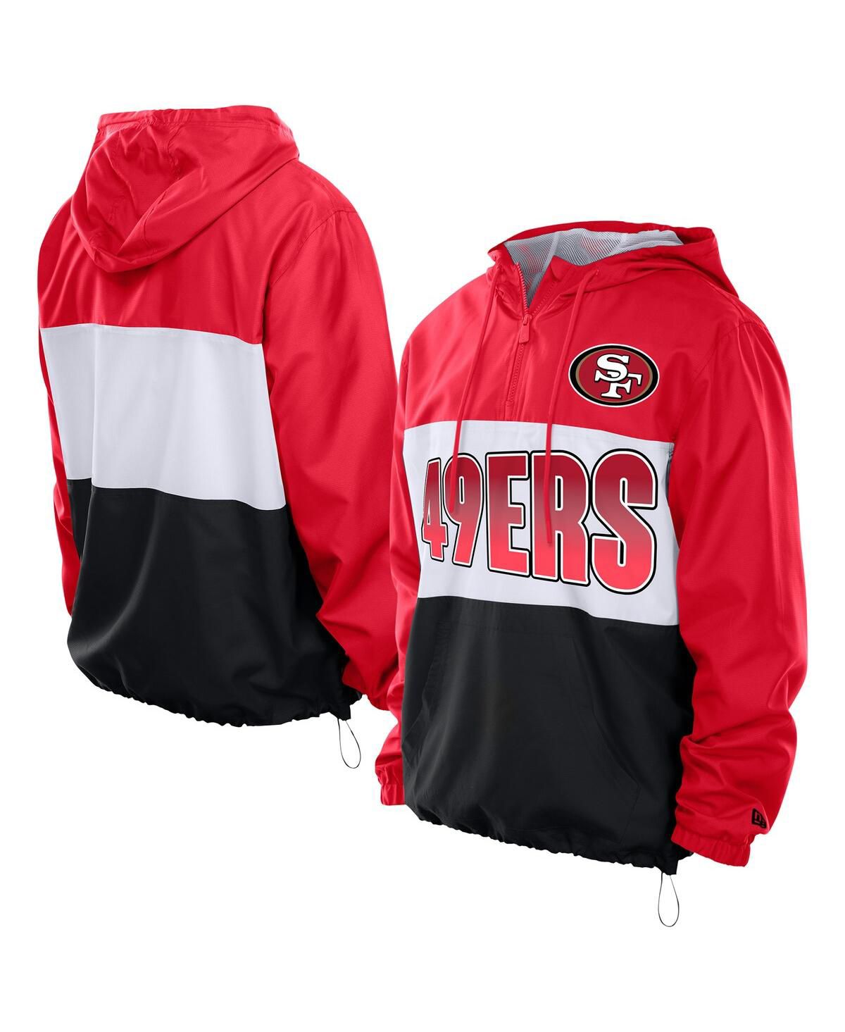 Мужская алая ветровка с капюшоном из рипстопа San Francisco 49ers Ripstop на молнии до четверти длины
