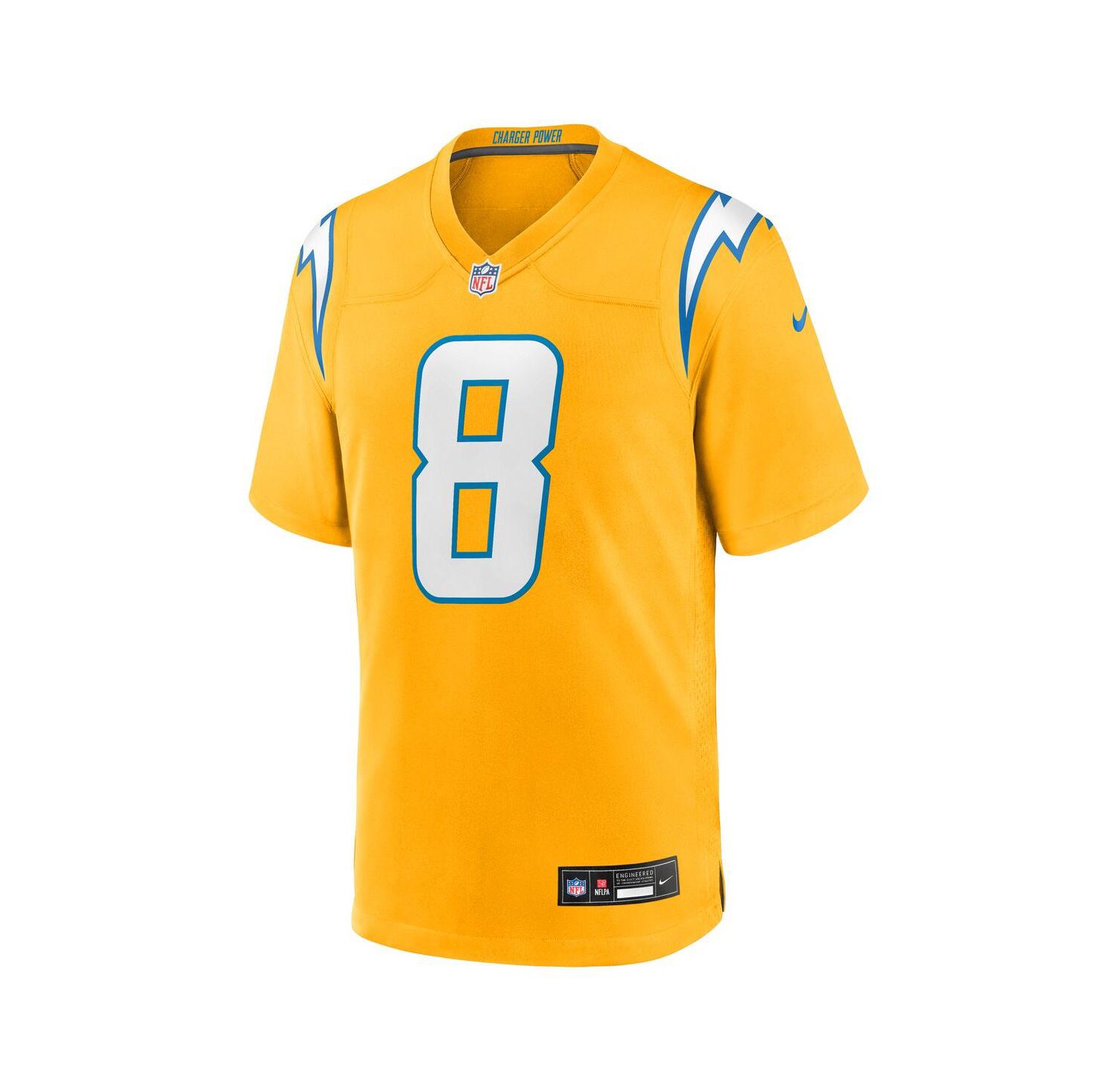 Men's Omarion Hampton Gold Los Angeles Chargers Alternate Charger Power Game Player Jersey
