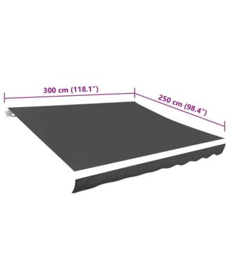 Awning Anthracite Polyester with PU coating 118.1 x 98.4 in