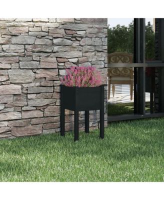 Garden Planter Black Solid Pinewood Medium Durable
